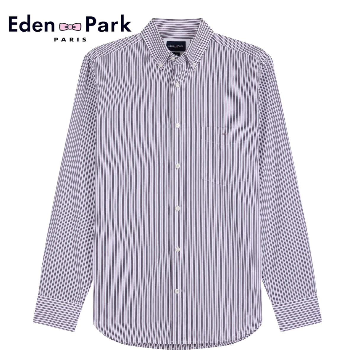 Eden Park Navy & Pink Stripe Shirt Navy