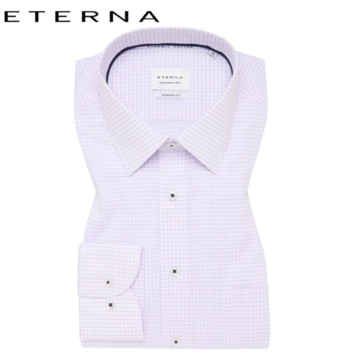 Eterna Lavender Check Shirt Purple