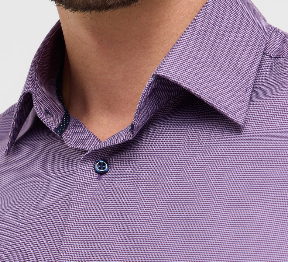 Eterna Deep Purple Mini Fleck Shirt Purple