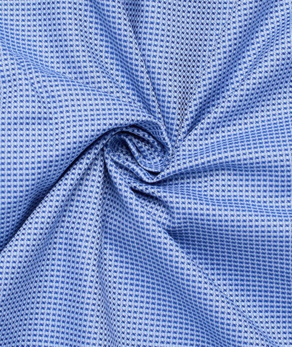 Eterna Blue Mini Check Formal Shirt Blue