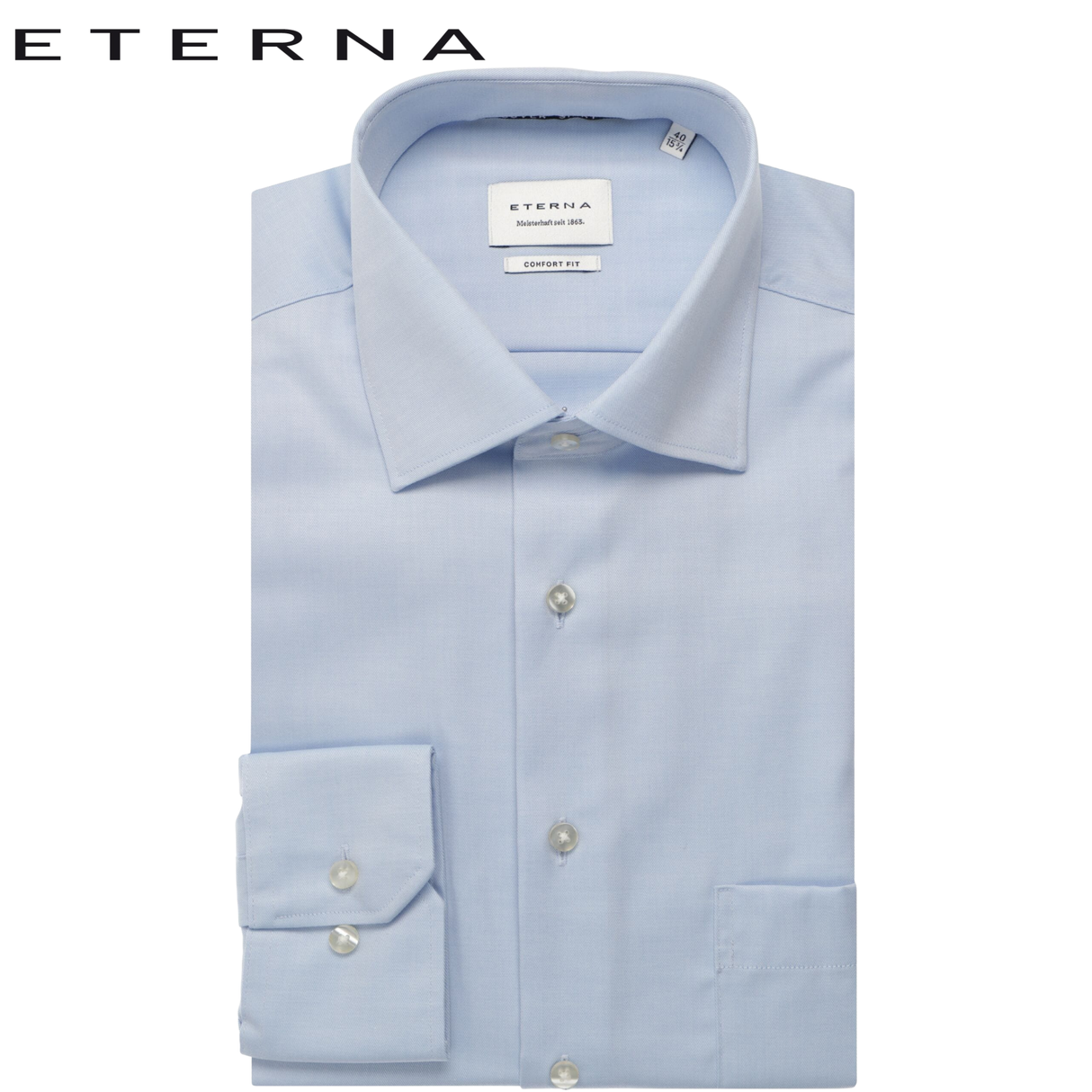 Eterna Twill Classic Blue Shirt Blue