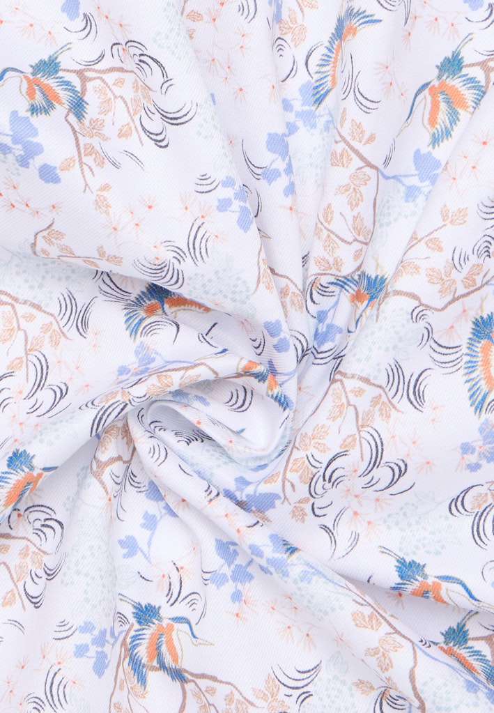 Eterna 1863 Floral Bird Print Shirt White