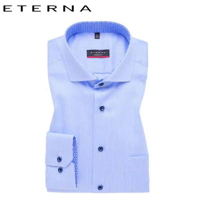 Eterna Cj Blue Stripe Shirt Blue