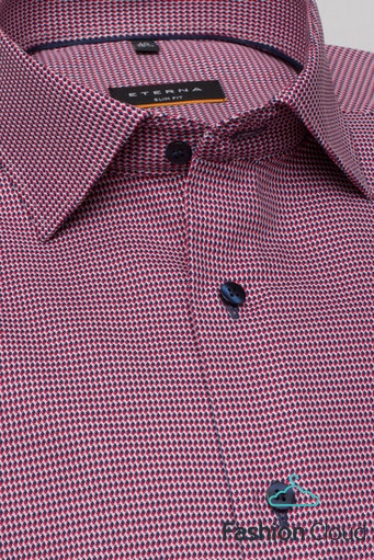 Eterna X-Tall Pink & Navy Pattern Shirt Pink