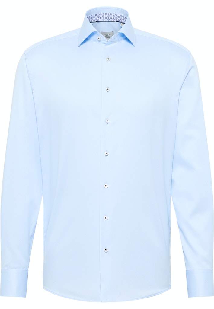 Eterna Sky Blue Luxury Trim Shirt Sky Blue