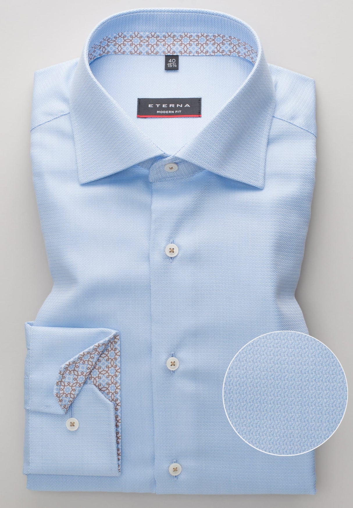 Eterna Sky Blue Twill With Trim Blue