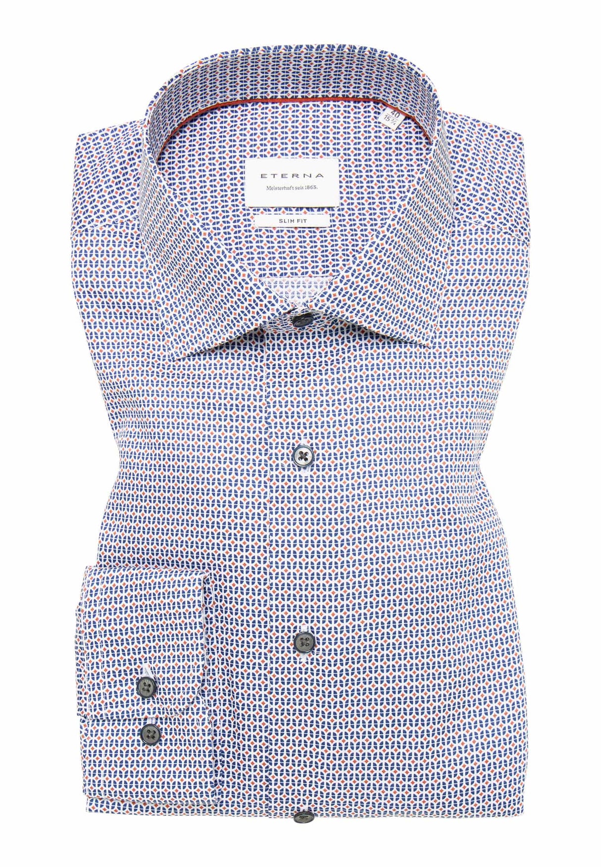 Eterna Red And Blue Patterned Shirt Red