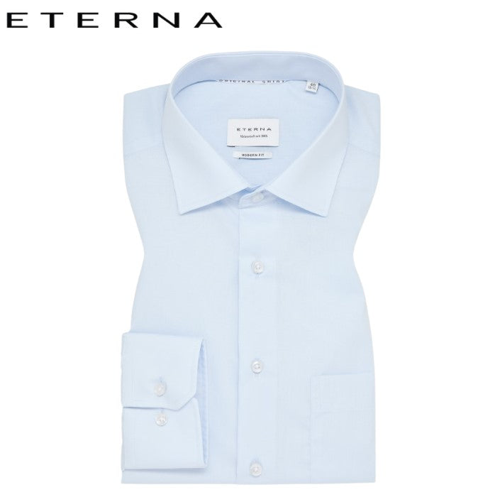 Eterna Baby Blue Formal Xtall Shirt Blue