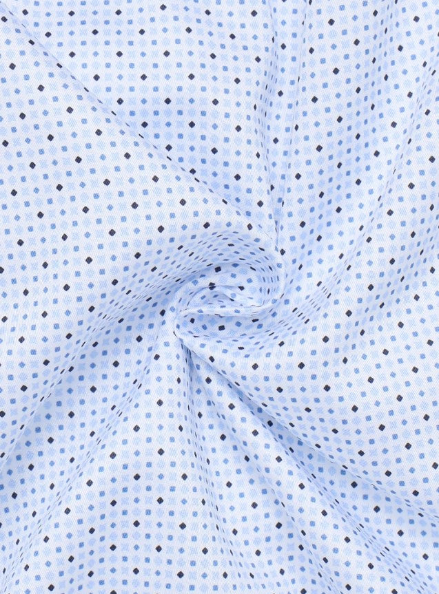 Eterna X-Tall Blue & Navy Spotted Shirt Blue