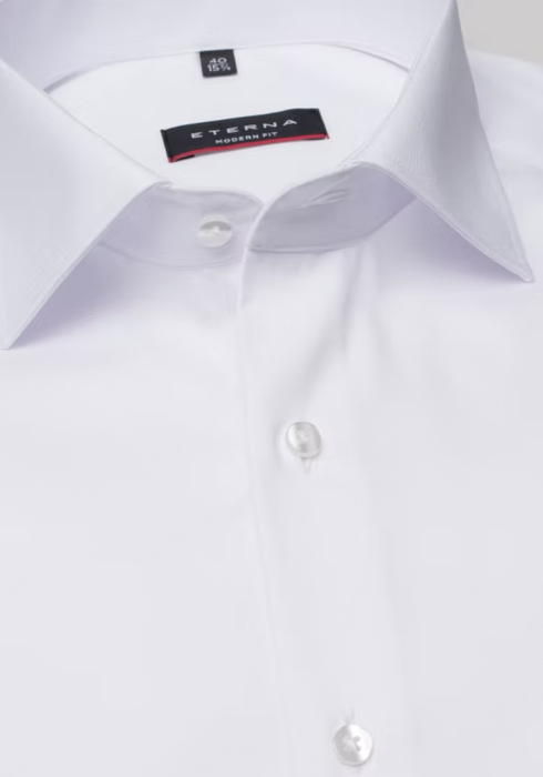 Eterna X-Tall Twill White Shirt White