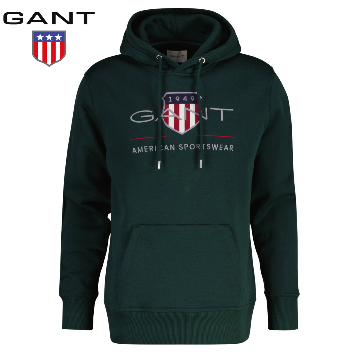 Gant Archive Shield Tartan Green Hoodie Green