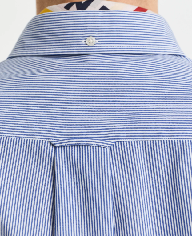 Gant Classic Poplin Banker Stripe Shirt Blue