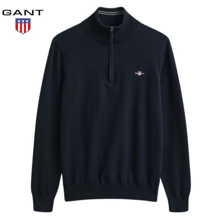 Gant Classic Half Zip Cotton Navy Knit Navy