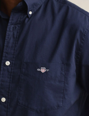 Gant Classic Poplin Navy Ss Shirt Navy