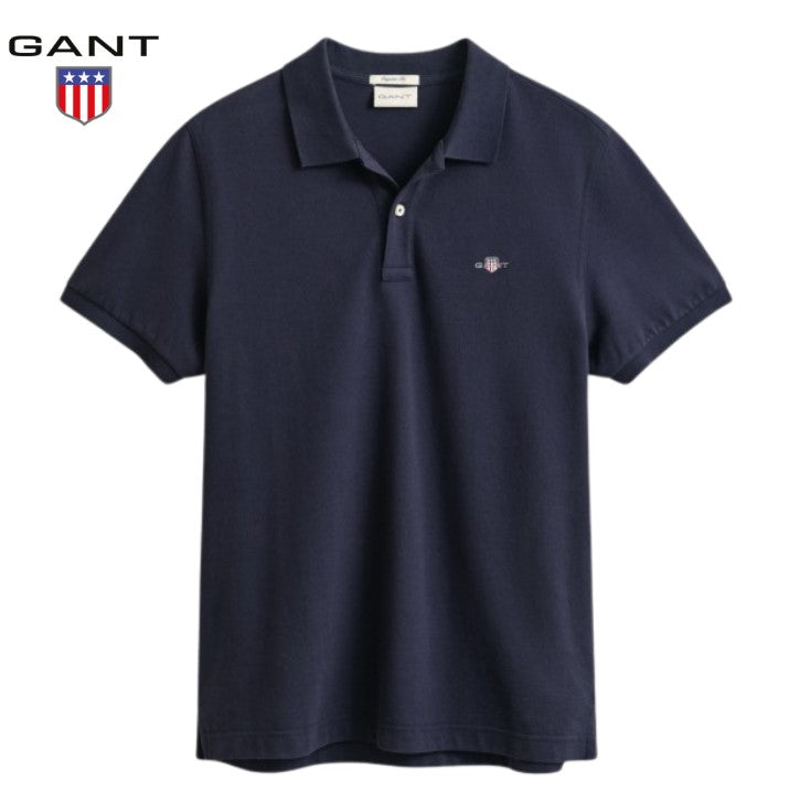 Gant Shield Pique Navy Polo Shirt Navy