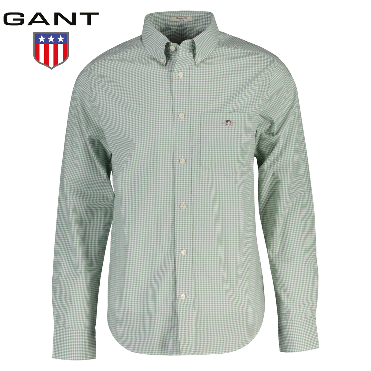 Gant Polpin Gingham Check Green Shirt Green