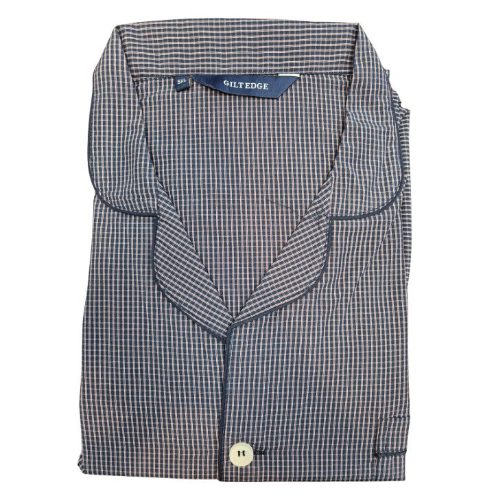 Gilt Edge Navy & Red Check Pyjamas Navy