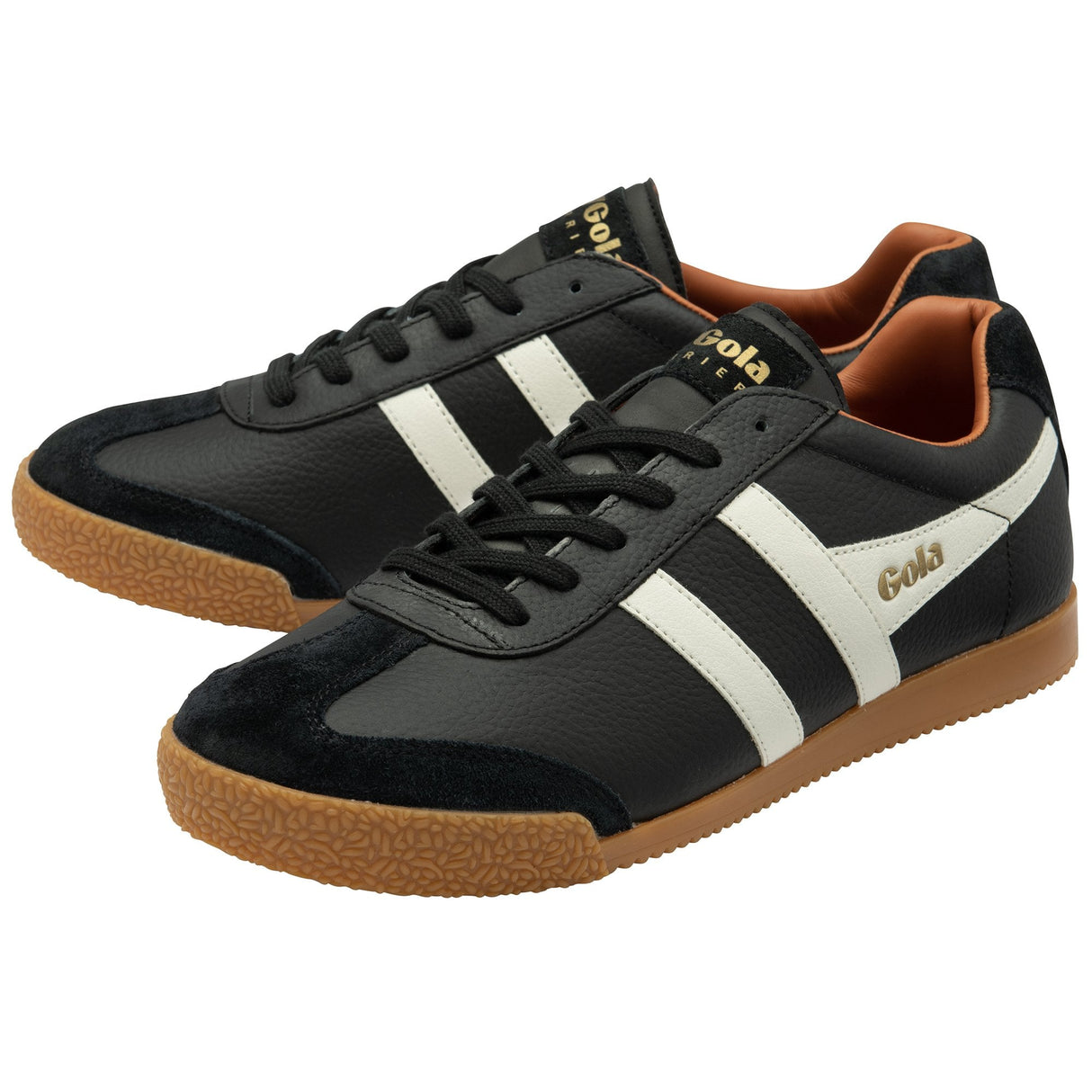 Gola Harrier Leather Black & White Shoe Black