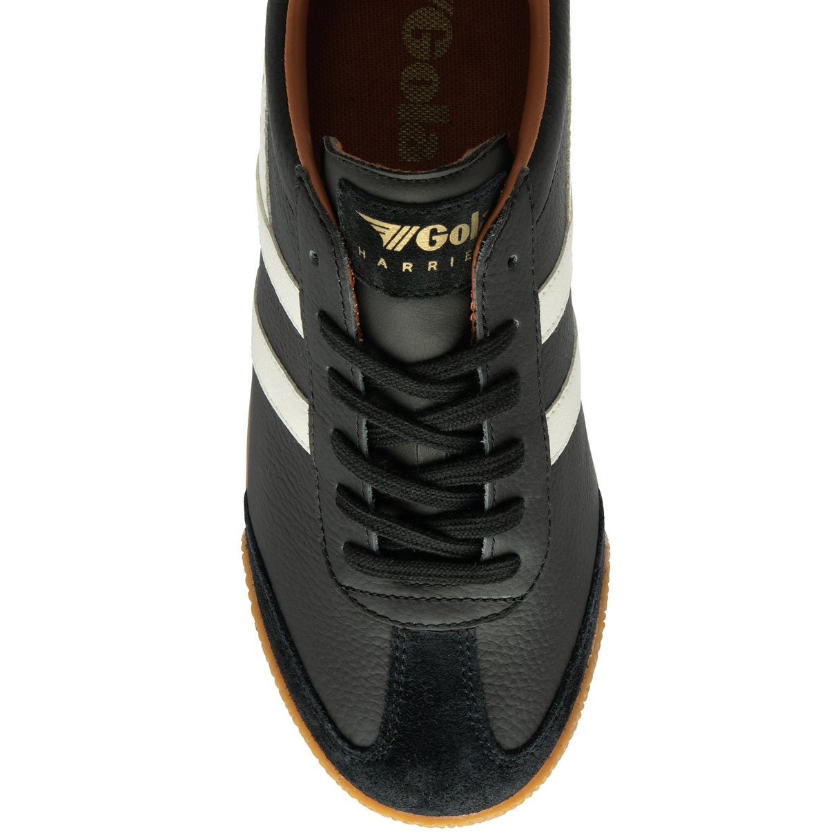 Gola Harrier Leather Black & White Shoe Black