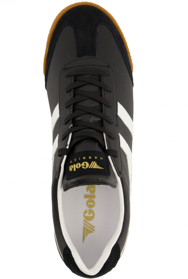 Gola Harrier Leather Black & White Shoes Black