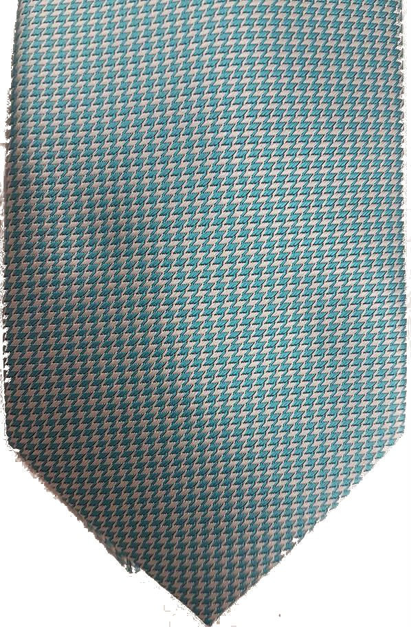 Hunter & Oak X-Long Green Print Tie Silver