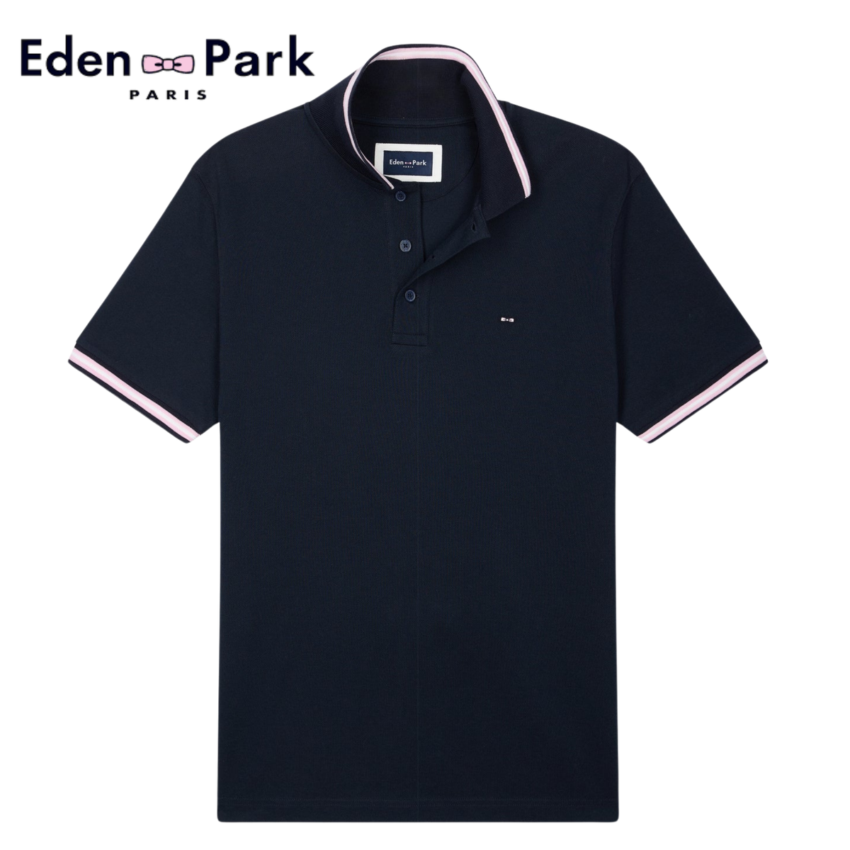 Eden Park Piqué Cotton Navy Poloshirt Navy