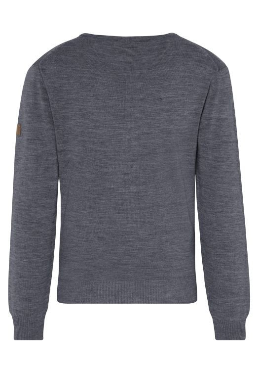 Hajo Merino Wool Charcoal V-Neck Jumper Charcoal