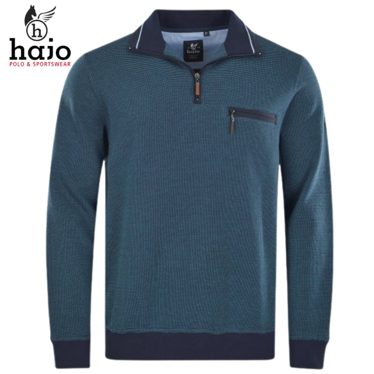 Hajo Quarter Zip Ice Blue Sweater Blue