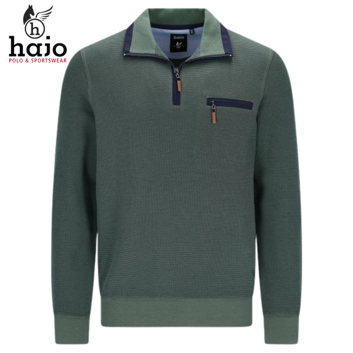 Hajo Quarter Zip Sage Green Sweater Green