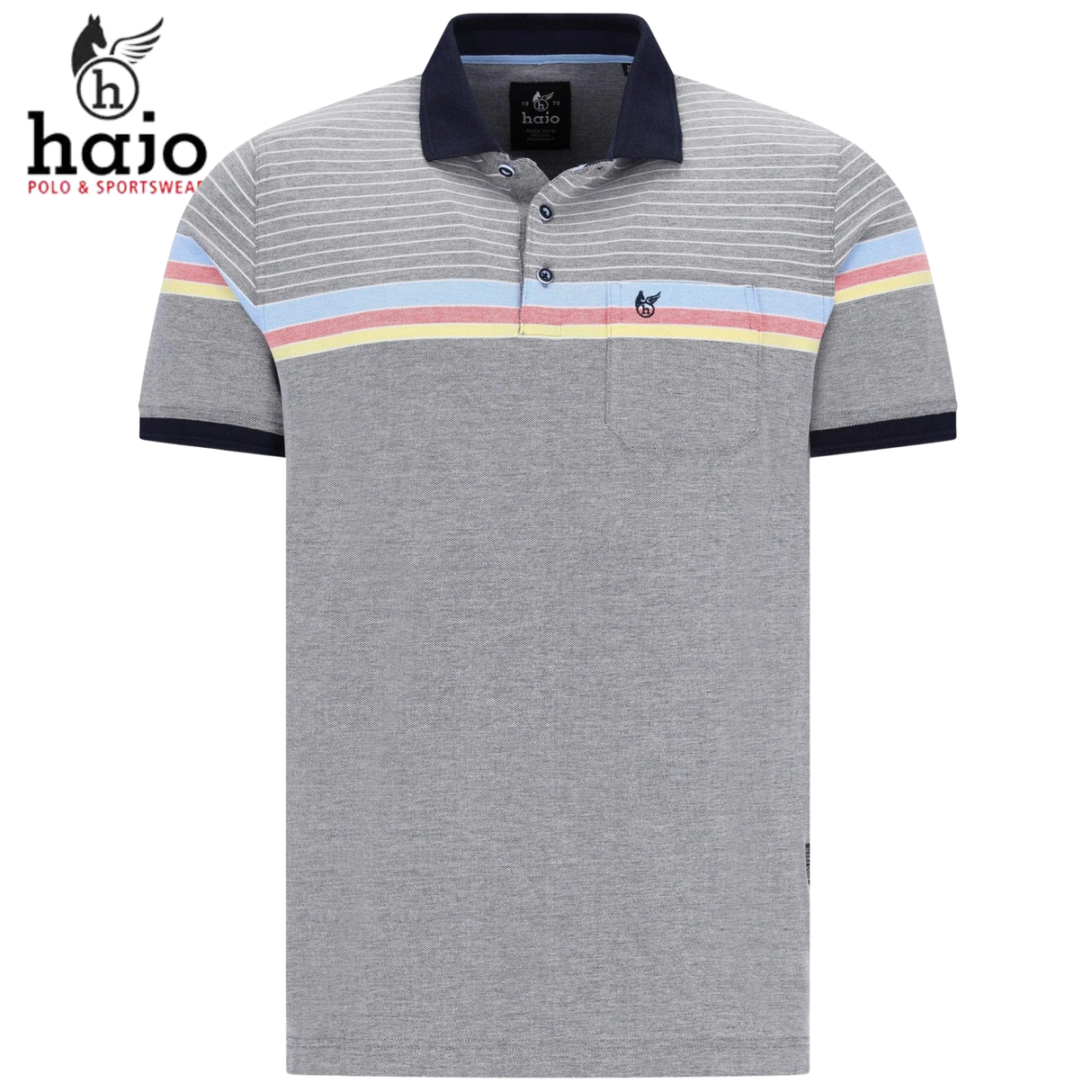 Hajo Stay Fresh Grey Polo Grey