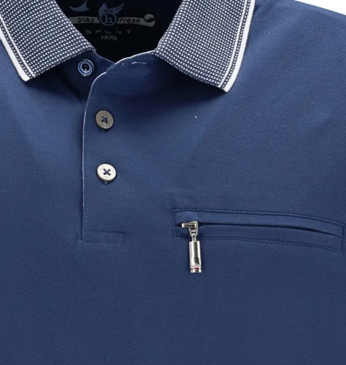 Hajo Stay Fresh Admiral Collar Polo Navy