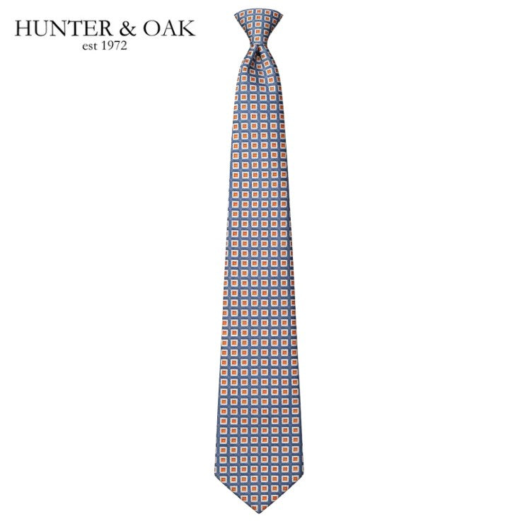 Hunter & Oak X-Long Blue Print Tie Set Blue