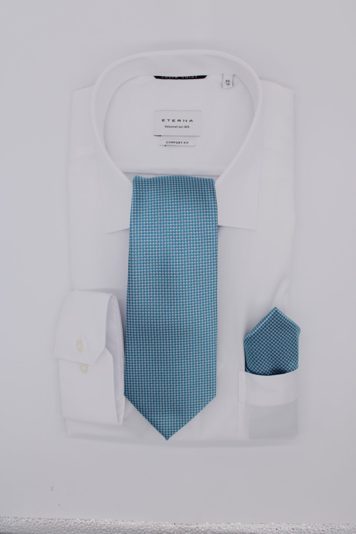 Hunter & Oak X-Long Green Print Tie Silver