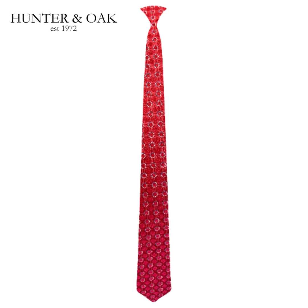 Hunter & Oak X-Long Circle Pattern Tie Red