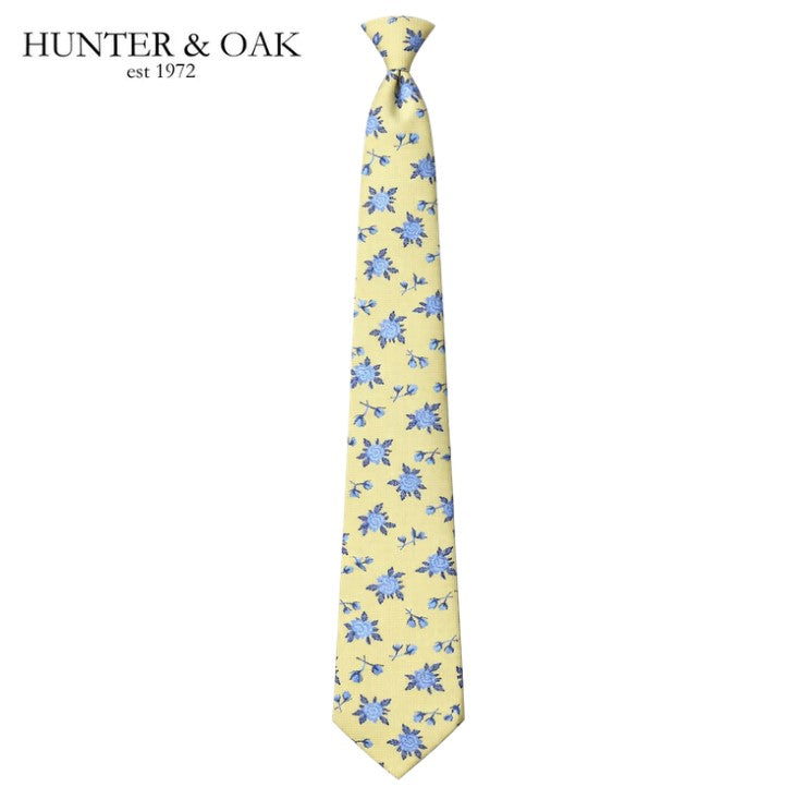 Hunter & Oak X-Long Yellow Floral Tie Yellow