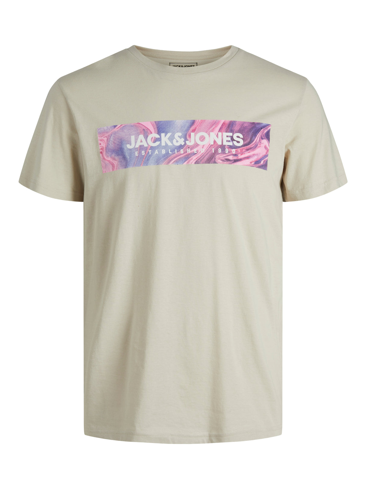 Jack & Jones Anniv Moon Crew Neck Tee Beige