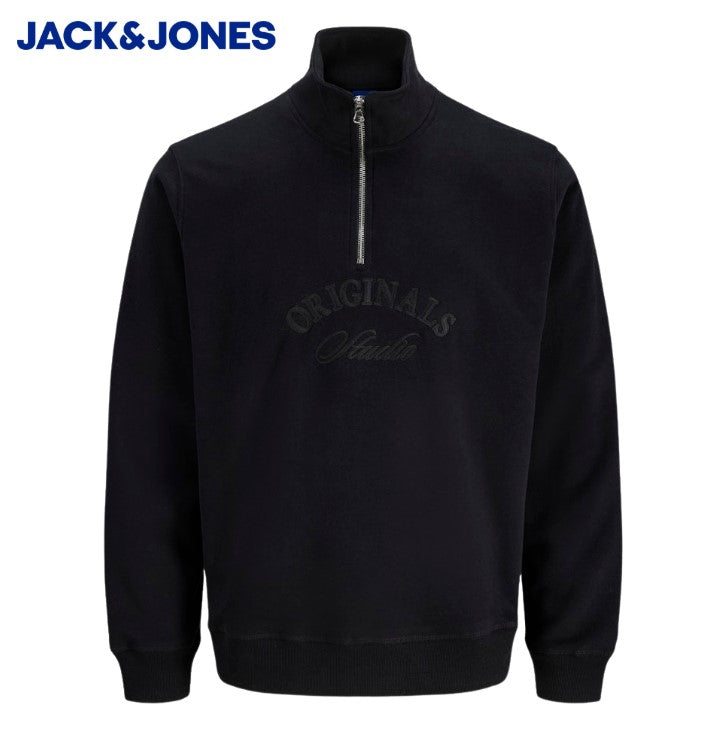 Jack & Jones Bleecker Zip Black Sweater Black