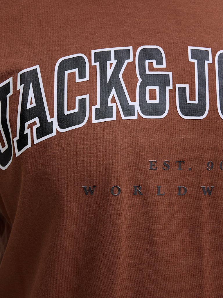 Jack & Jones Caleb Logo Burnt Henna Tee Orange