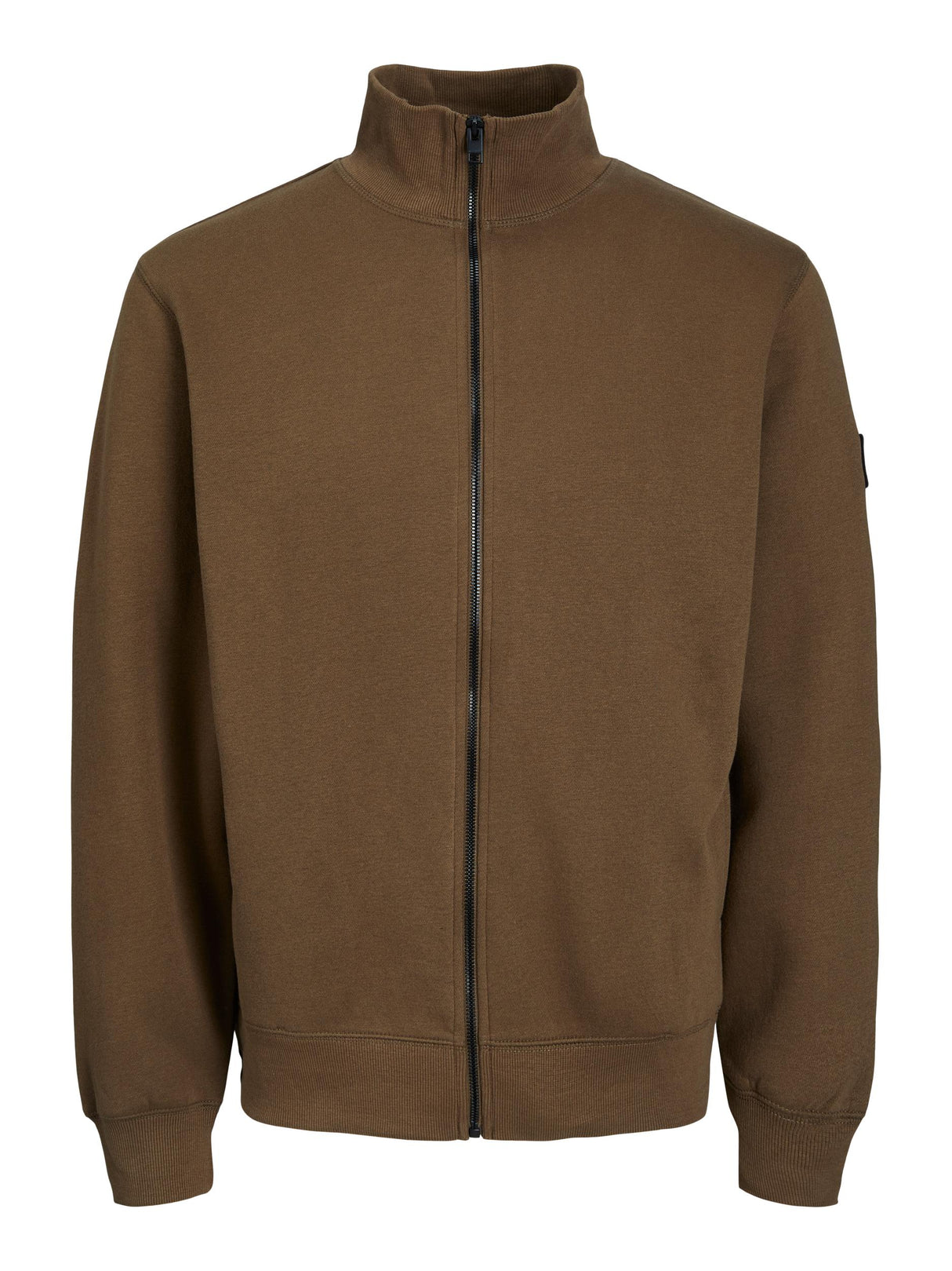 Jack & Jones High Neck Brown Zip Sweater Brown