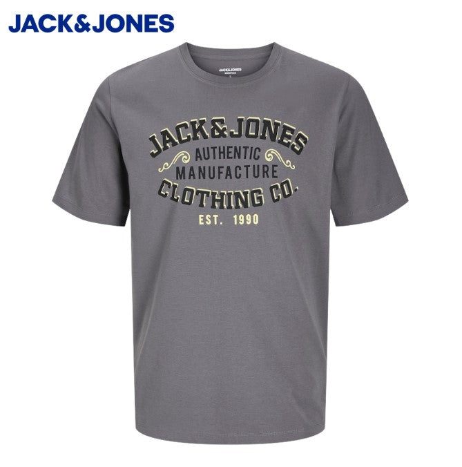 Jack & Jones E-Logo Castlerock T-Shirt Grey