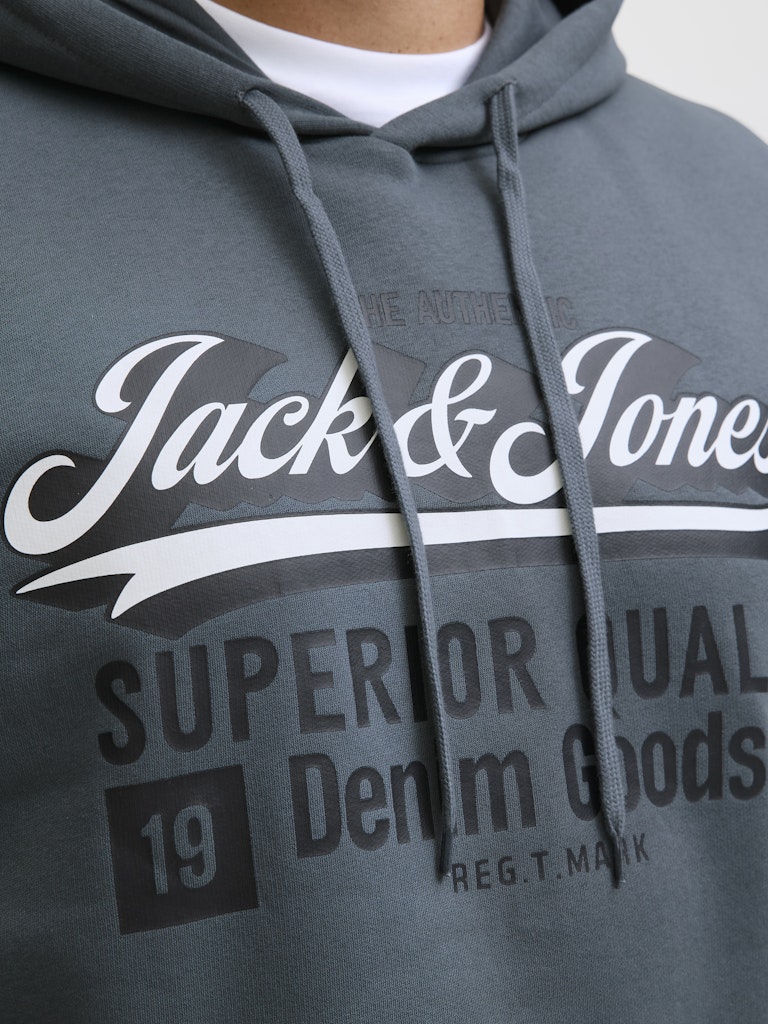 Jack & Jones Elogo Stormy Weather Hoodie Grey