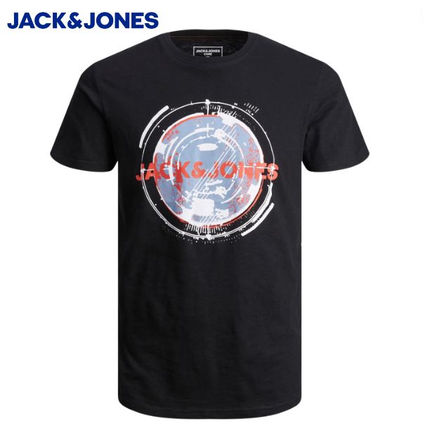 Jack & Jones Filt Black Crew Neck Tee Black