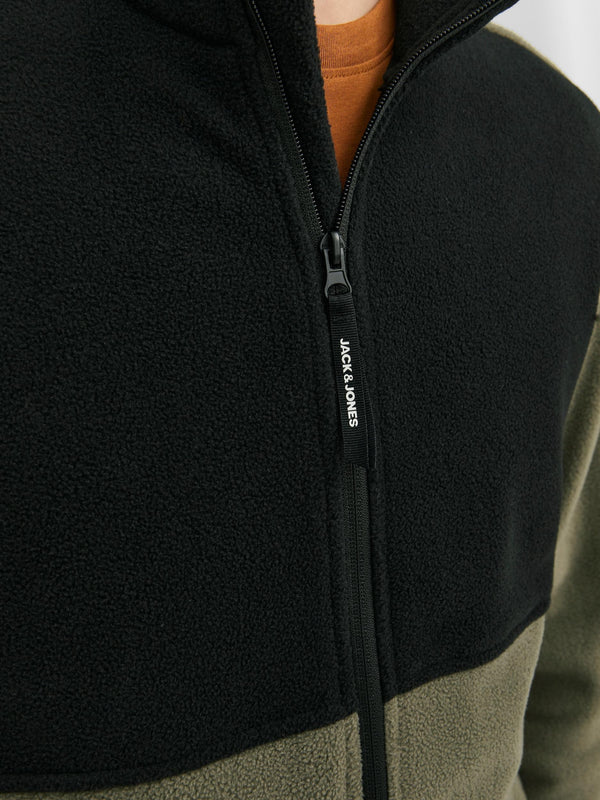 Jack & Jones Flame Olive Full Zip Fleece Green