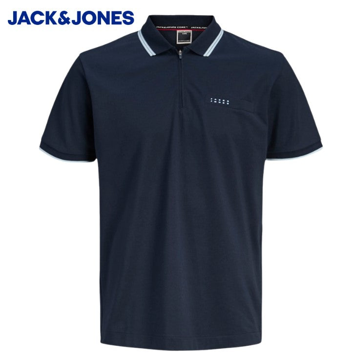 Jack & Jones Fusion Zip Outer Space Polo Navy