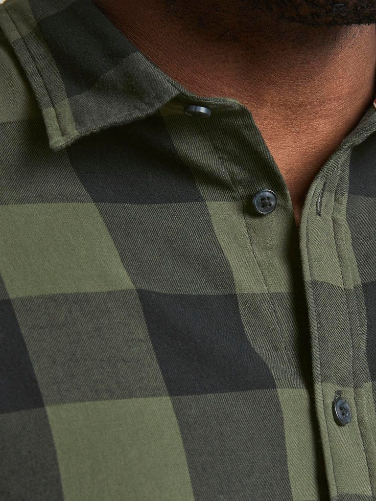 Jack & Jones Gingham Check Dusty Olive Green