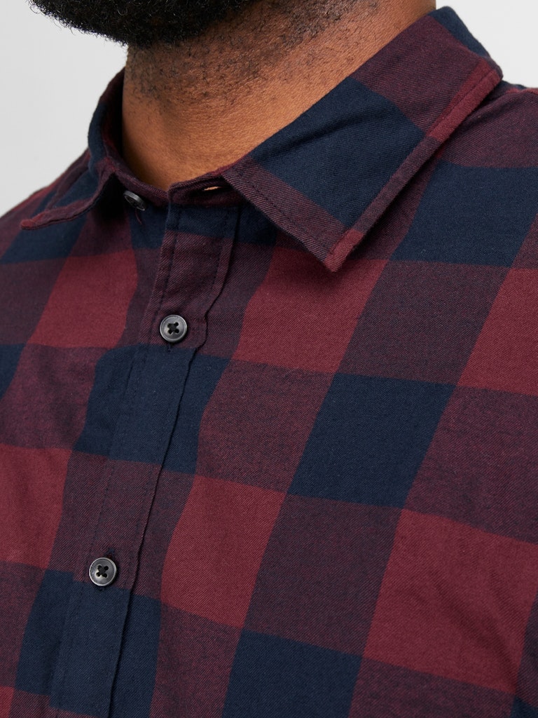 Jack & Jones Gingham Check Port Royale Wine