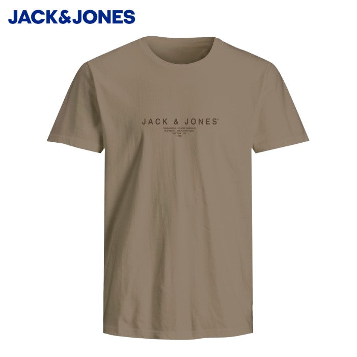 Jack & Jones Harris Logo Greige Tee Brown