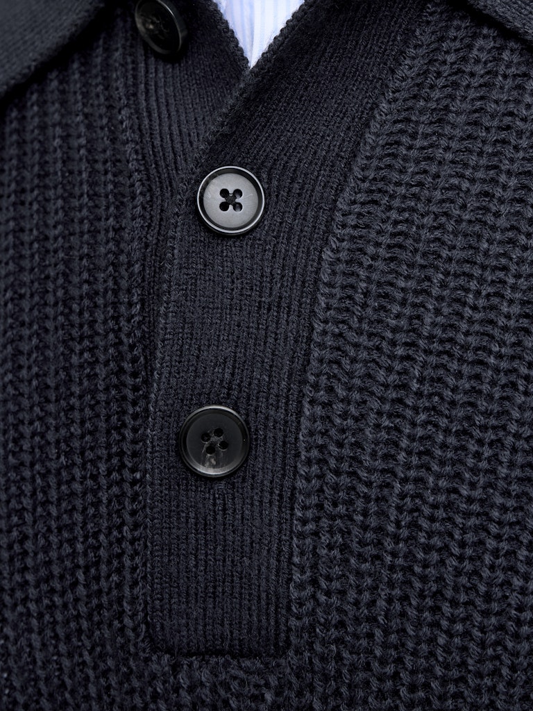 Jack & Jones Kaito Long Sleeve Knit Polo Navy