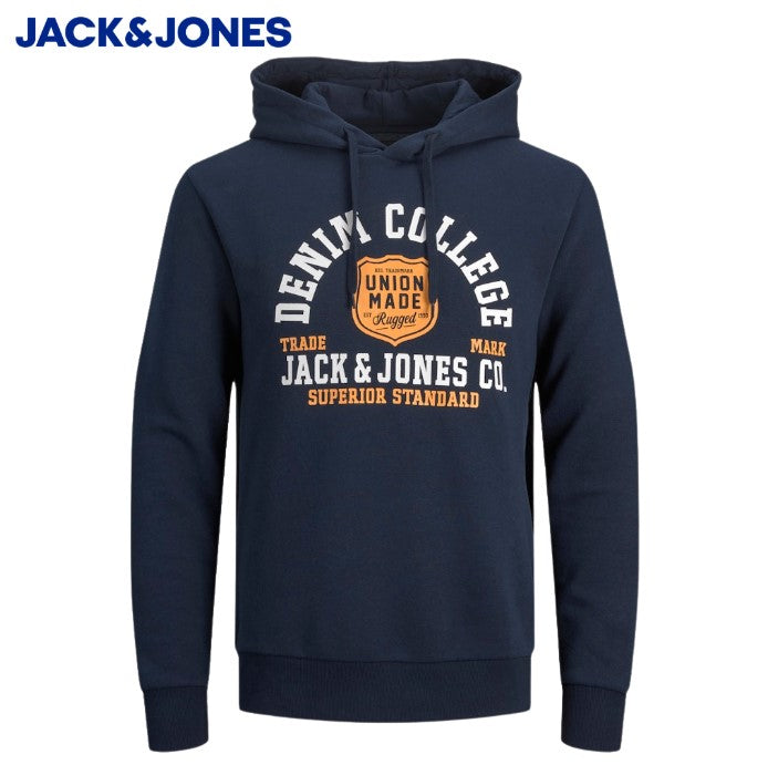 Jack & Jones Logo Sky Captain Hoody Navy