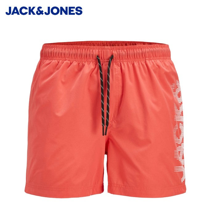 Jack & Jones Maui Stripe Swim Shorts Orange